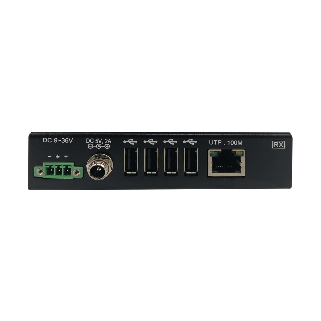 [B203-104-IND-ER] 4-Port Industrial USB over Cat6 Extender, ESD Protection, PoC - USB 2.0, Mountable, 330 ft., TAA