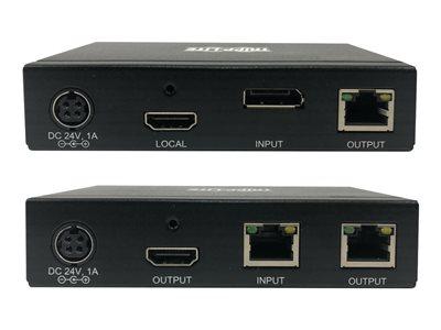 [B127A-111-BDTH] DisplayPort to HDMI over Cat6 Extender Kit, Transmitter/Transceiver - 4K 60 Hz, HDR, 4:4:4, PoC, 230 ft. (70.1 m), TAA