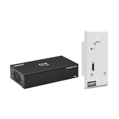 [B127A-1A1-BDFH] DisplayPort to HDMI over Cat6 Extender Kit, Box Transmitter/Wall Plate Receiver, 4K 60 Hz, 4:4:4, PoC, HDCP 2.2, 230 ft. (70.1 m), TAA