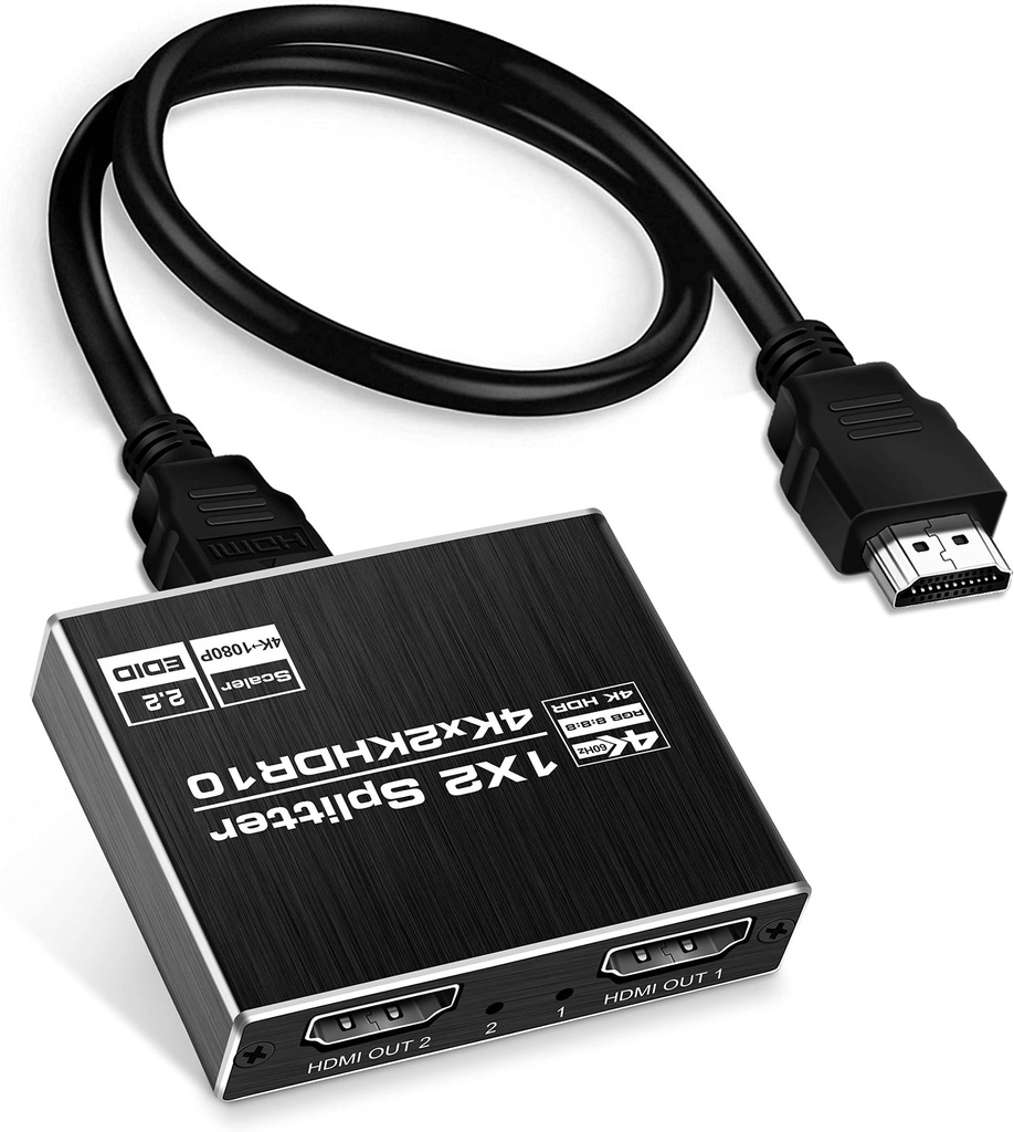 [B118-002-UHD-2] 2-Port HDMI Splitter - HDCP 2.2, 4K @ 60 Hz, HDR, TAA