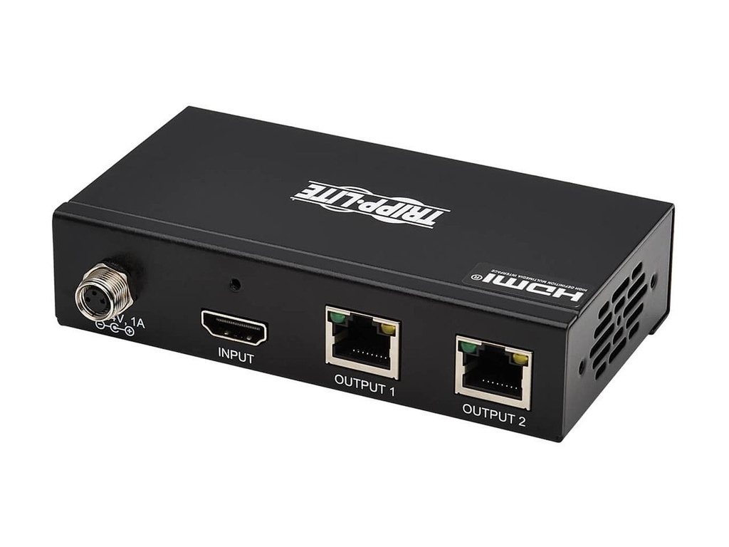 [B127A-002-BHPH2] 2-Port HDMI over Cat6 Extender Kit, Splitter/2x Pigtail Receivers - 4K 60 Hz, HDR, 4:4:4, PoC, 230 ft. (70.1 m), TAA
