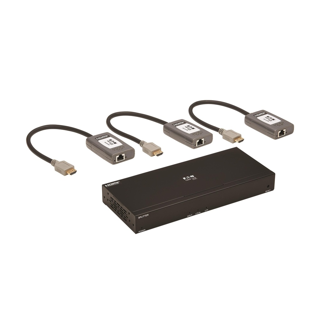[B127A-004-BH] 4-Port HDMI over Cat6 Splitter - 4K 60 Hz, HDR, 4:4:4, PoC, HDCP 2.2, 230 ft. (70.1 m), TAA