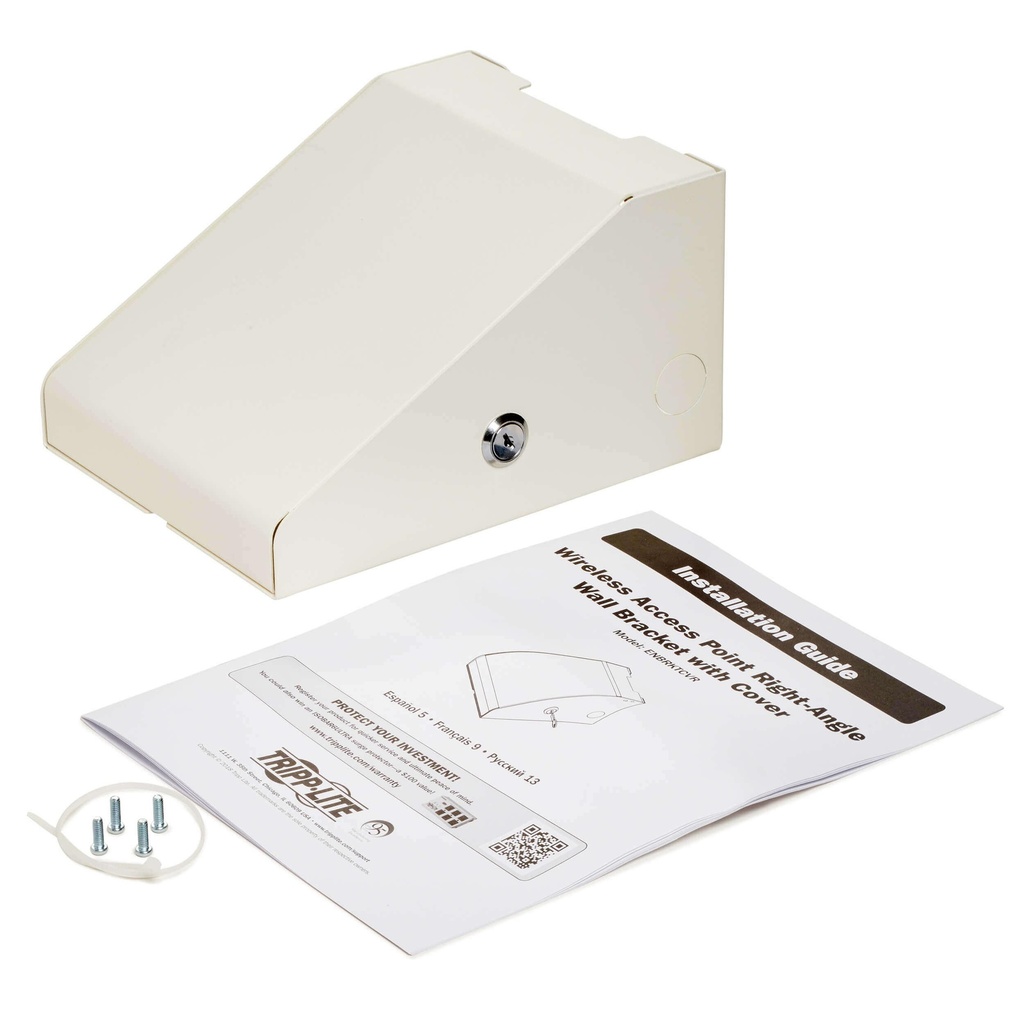 [ENBRKTCVR] Universal Wall Bracket for Wireless Access Point with Cover - Right Angle, Steel, White