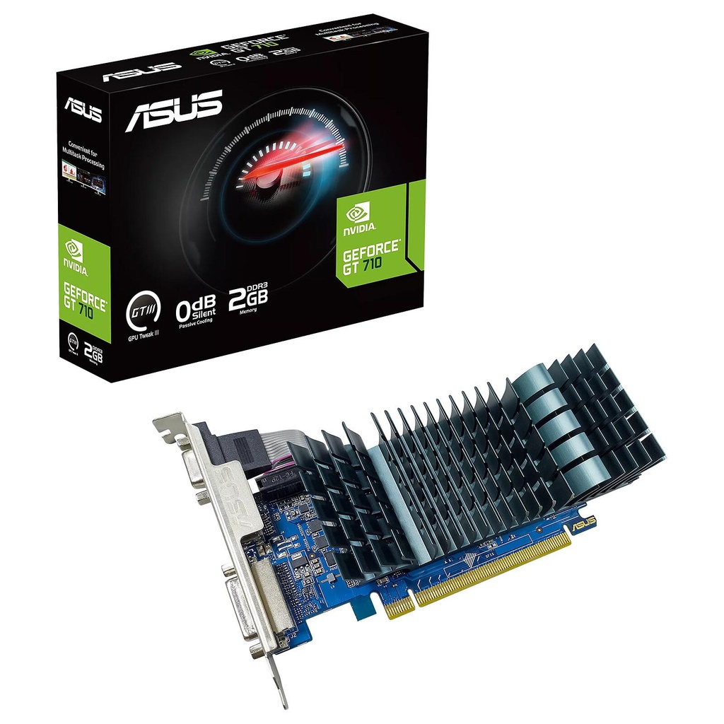 [GT710-2GD5] ASUS nVidia GeForce GT710 PCI Express 2.0 x16  2GB W/1 x HDMI, 1 x DVI-D, 1 x VGA W/Low Profile Bracket.
