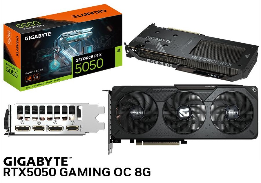 [GV-N5050OC-8GL] Gigabyte nVidia RTX5050 GAMING OC PCI Express 5.0 x8 8GB GDDR7 W/1 x HDMI, 2 x DP, VR Ready, Support 8K, W/Low profile. 