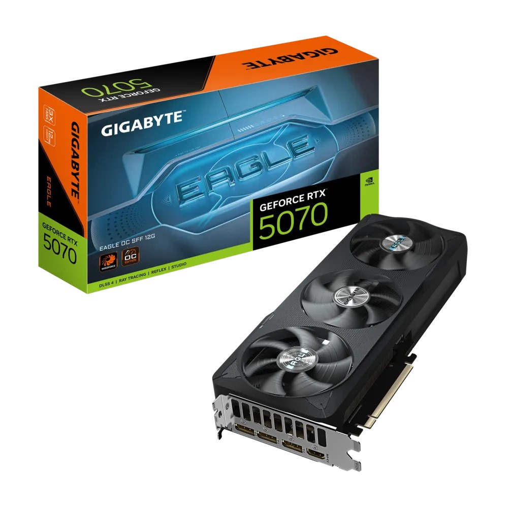 [GV-N5070EAGLE_OC-12GD] Gigabyte nVidia RTX5070 EAGLE OC PCI Express 5.0 x16 12GB GDDR7 W/1 x HDMI, 3 x DP, VR Ready, Support 8K.