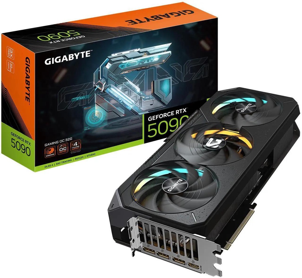 [GV-N5090GAMING_OC-32GD] Gigabyte nVidia RTX5090 GAMING OC PCI Express 5.0 x16 32GB GDDR7 W/1 x HDMI, 3 x DP, VR Ready, Support 8K.