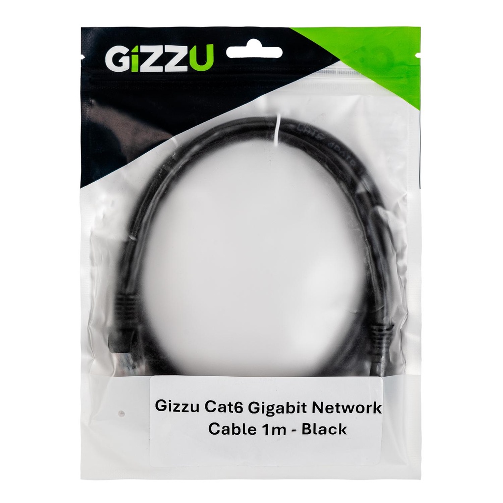 [GCPCAT6010-BK] Gizzu CAT6 1m Fly Lead Black