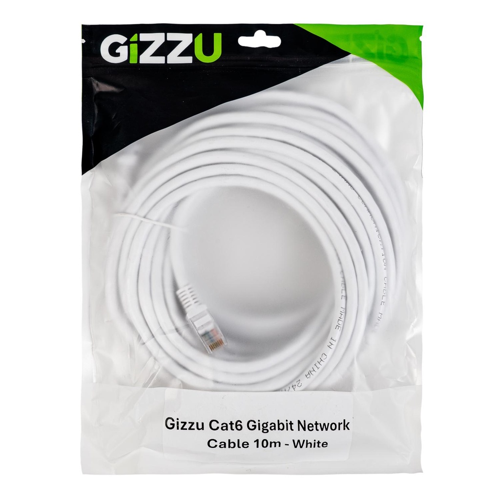 [GCPCAT6100-WH] Gizzu CAT6 10m Fly Lead White