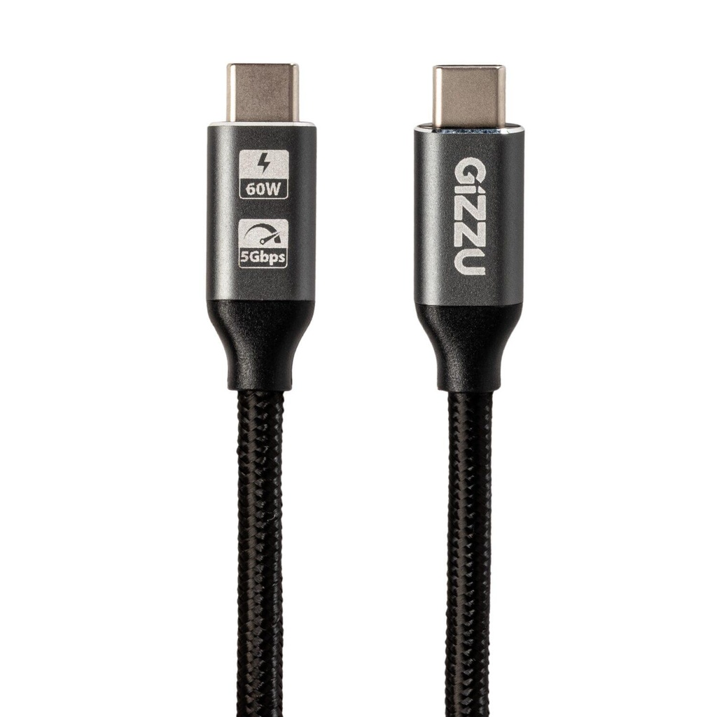 Gizzu Type-C 3.2 to Type-C 5Gbps 60W Cable 1M Poly 