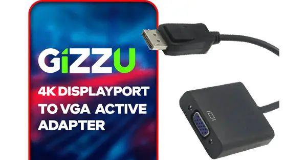 [GAPDPV] Gizzu 4K DisplayPort to VGA Active Adapter Poly