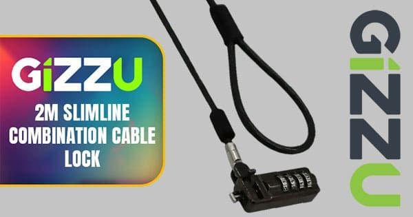 [GCSCL2M] Gizzu 2m Slimline Combination Notebook & Ultrabook Cable Lock 