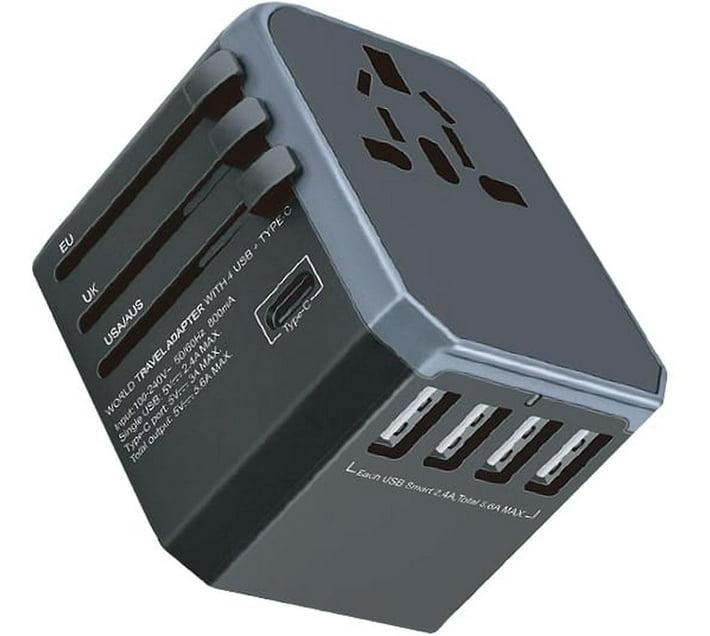 [GTA1428] Gizzu Quad-USB Type-C 5.6A Universal Travel Adapter - Black