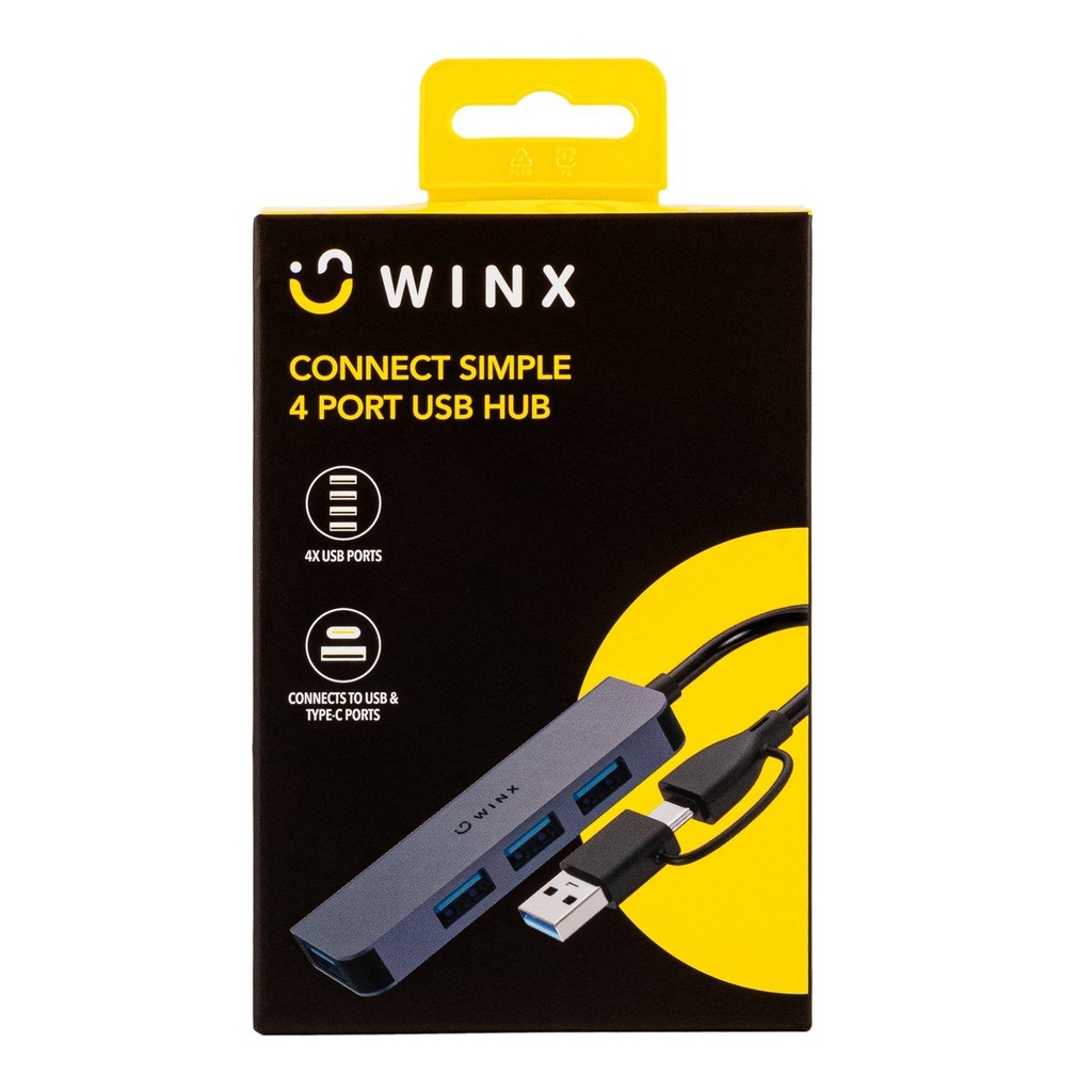 [WX-HB109] WINX CONNECT Simple 4 Port USB Hub