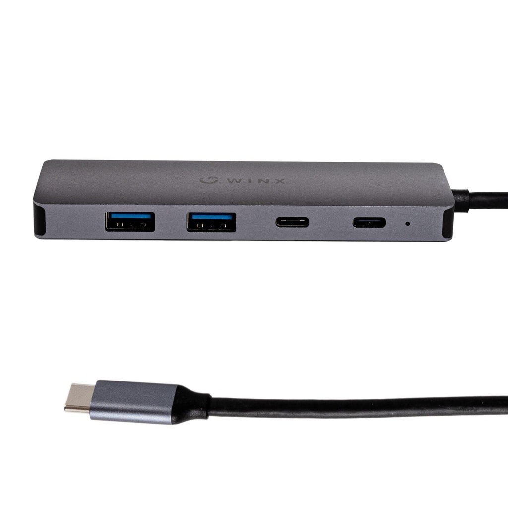 [WX-HB110] WINX CONNECT Essential 5-IN-1 Type-C Hub | 1X 4K60HZ HDMI | 2X USB3.0 |1X PD100W | 1X TYPE-C HUB