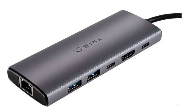 WINX CONNECT Pro 6-in-1 Type-C Hub | 1x 4K60Hz HDMI | 1x RJ45 | 1x Type-C | 2x USB-A G2 | 1x PD100W Hub