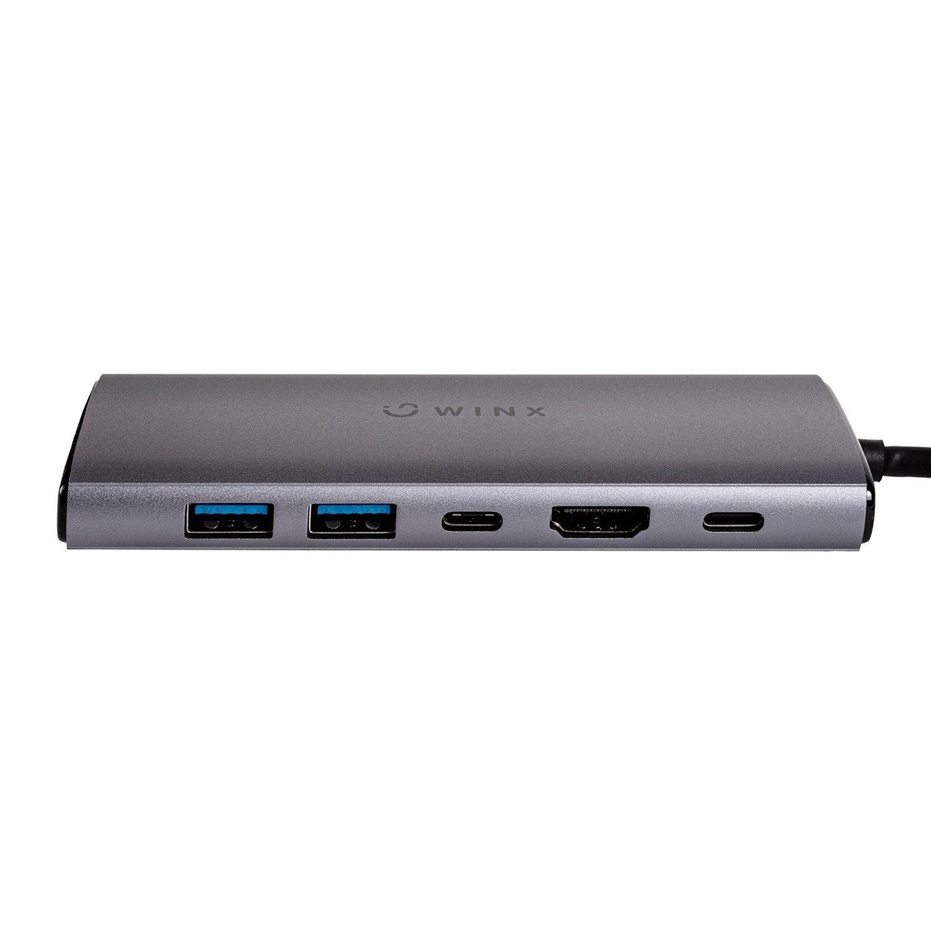 [WX-HB111] WINX CONNECT Pro 6-in-1 Type-C Hub | 1x 4K60Hz HDMI | 1x RJ45 | 1x Type-C | 2x USB-A G2 | 1x PD100W Hub