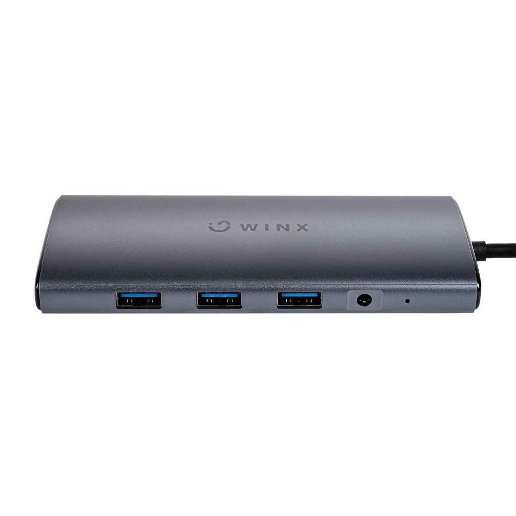 [WX-HB112] WINX CONNECT Max 11-in-1 Type-C  Hub | 1x 4K30Hz HDMI | 1x VGA | 1x Audio | 3x USB3.0 | 1x USB2.0 | 1x Type-C | 1x PD100W Hub