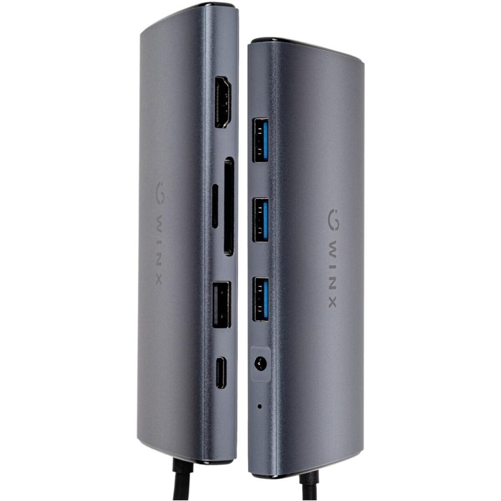 [WX-HB113] WINX CONNECT Ultra 14-in-1 Type-C | 2x 4K30Hz HDMI | 1x DP | 1x Audio | 3x USB2.0 | 2x USB3.0 | 1x RJ45 | 1x Type-C | 1x PD100W Hub