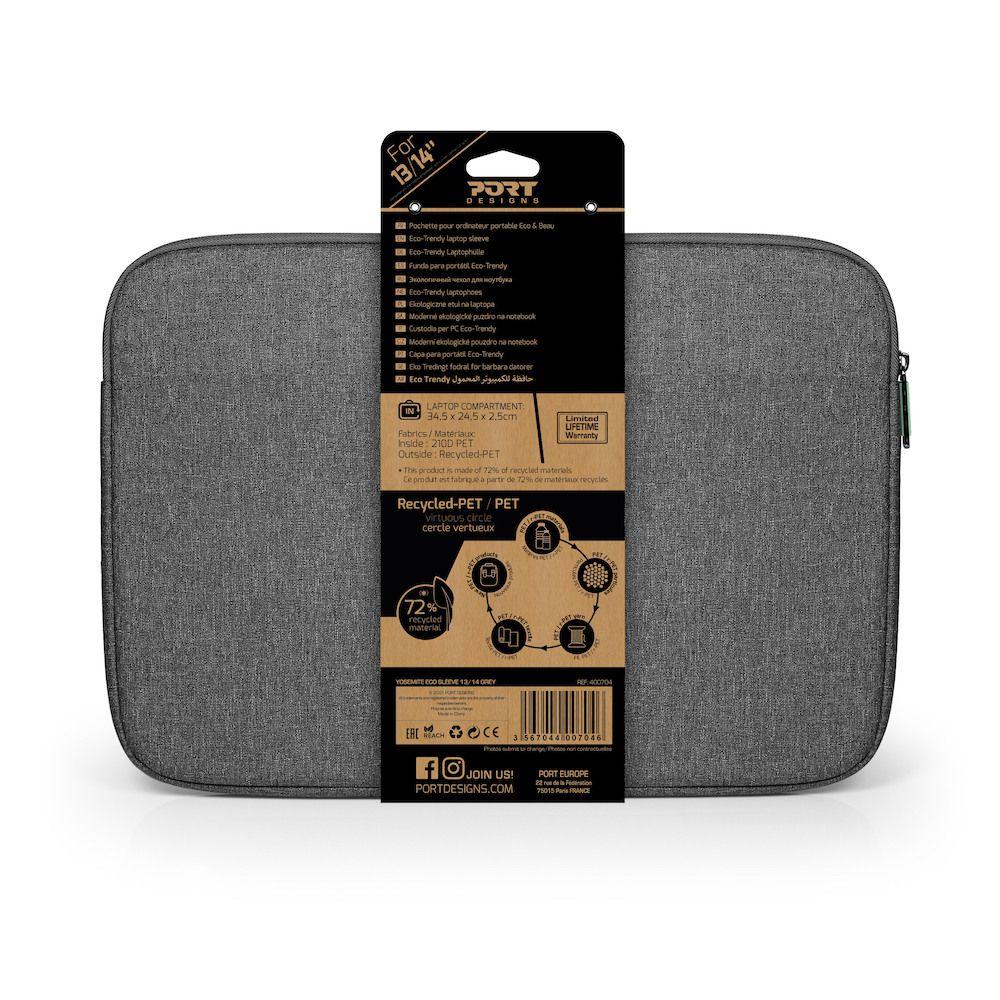 [400704] Port Designs YOSEMITE 13-14" Notebook Sleeve - ECO Grey