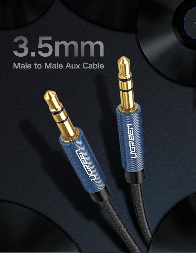 [AV119-10599] UGREEN 3.5MM M to M Straight to Curved Cable 2MM