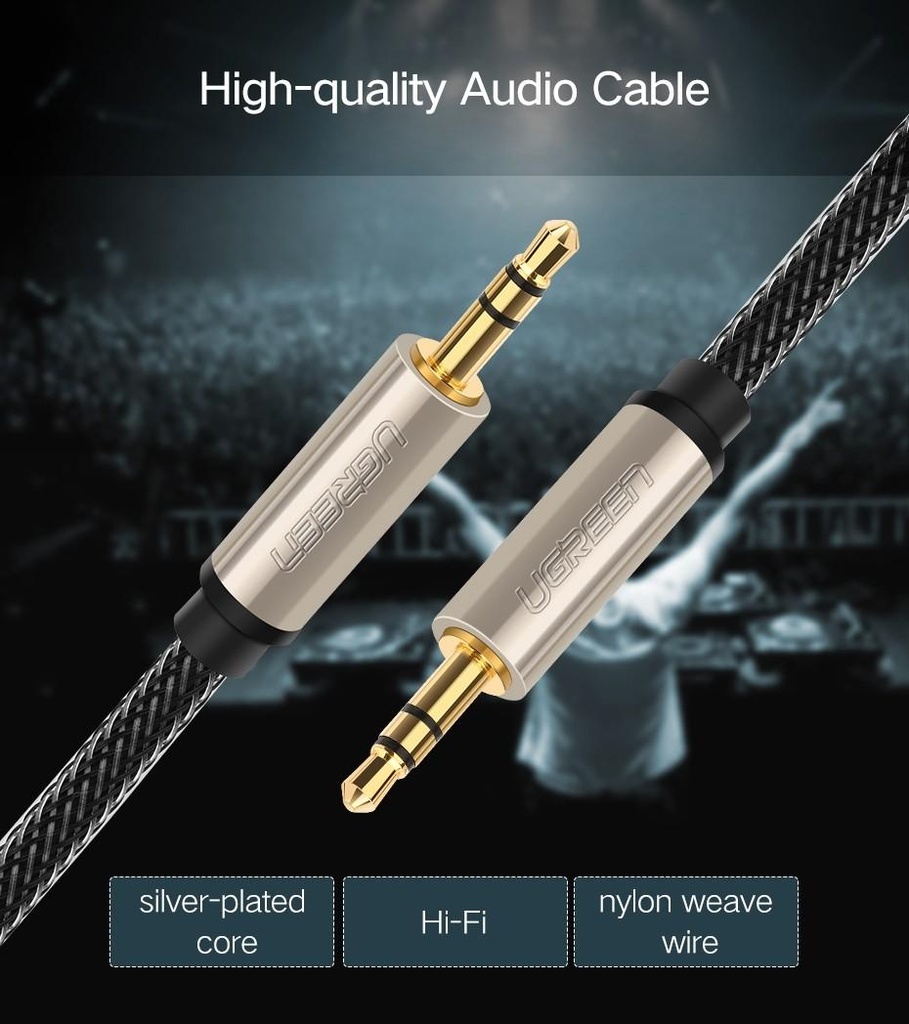 [AV119-10734] UGREEN 3.5mm Male to 3.5mm Male Cable 1.5m (Black)