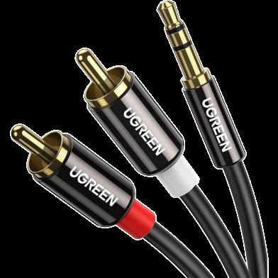 [AV116-10584] UGREEN 3.5MM to 2RCA Male Round Cable 2M