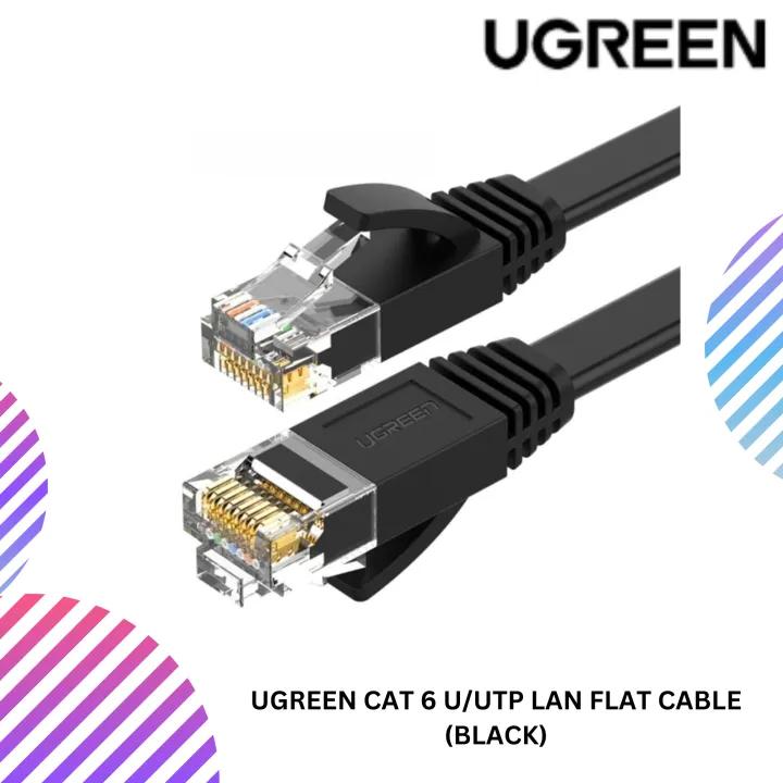 [NW102-50172] UGREEN Cat 6 U/UTP Lan Flat Cable 0.5m (Black)