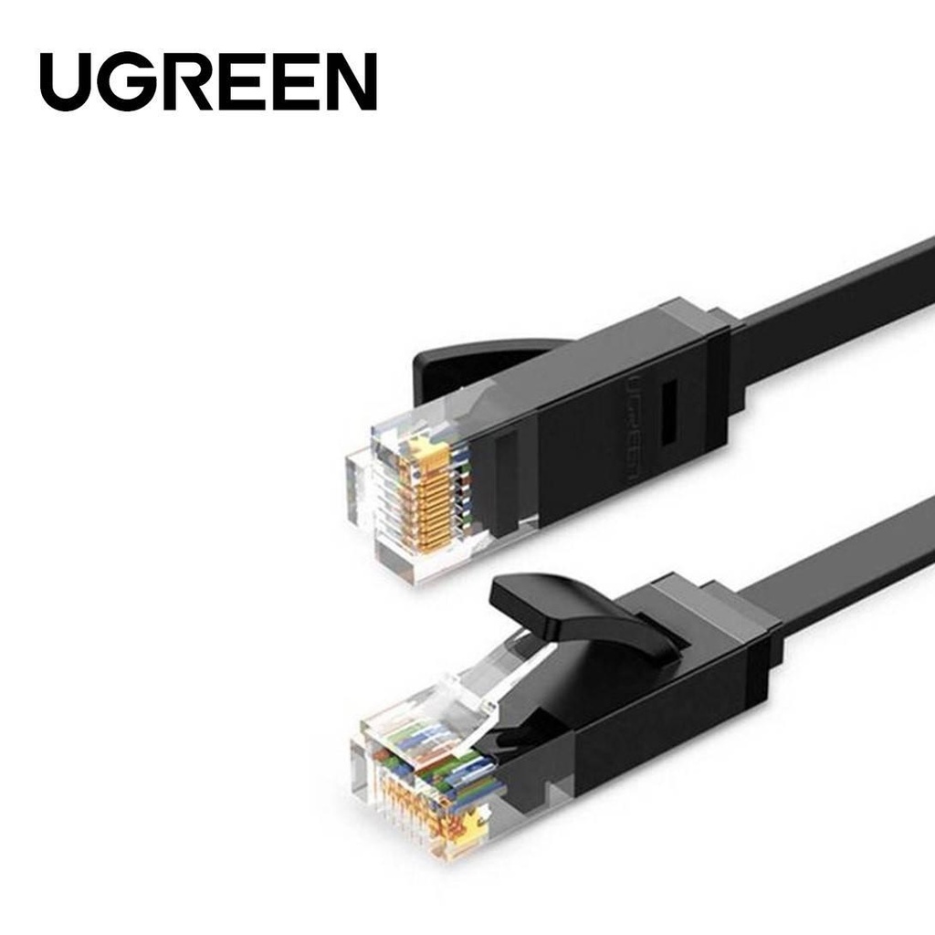 [NW102-50178] UGREEN Cat 6 U/UTP Lan Flat Cable 10m (Black)