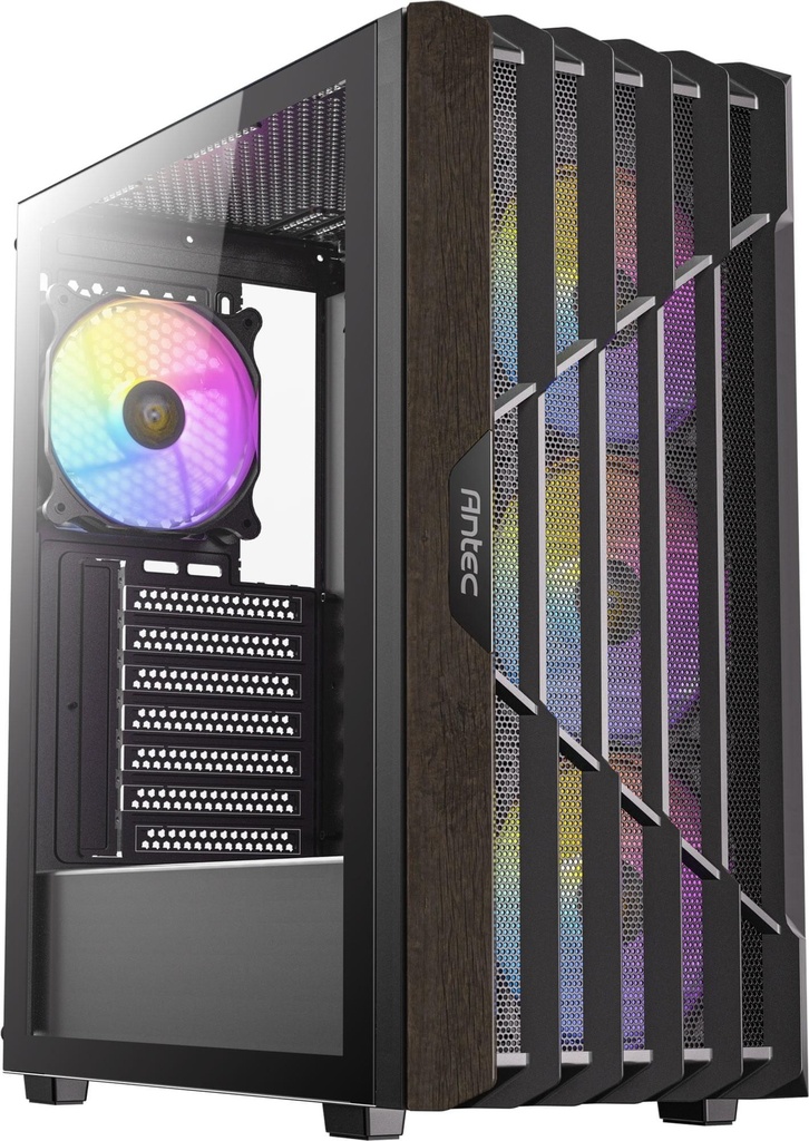 [AX63_ARGB_WOOD] Antec AX63 ATX | Micro-ATX | ITX ARGB Mid-Tower Gaming Chassis Wood Front Panel - Black