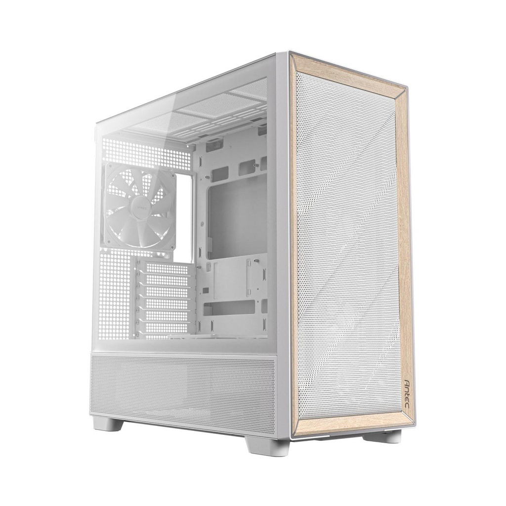 [FLUX_W] Antec FLUX E-ATX | ATX | Micro-ATX | ITX  Mid-Tower Gaming Chassis Wood Front Panel- White