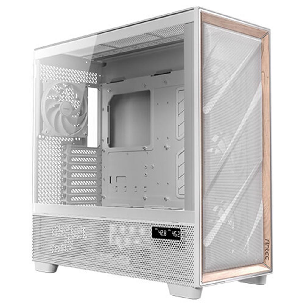 [FLUX_PRO_W] Antec FLUX PRO E-ATX | ATX | Micro-ATX | ITX Full-Tower Gaming Chassis Wood Front Panel- White
