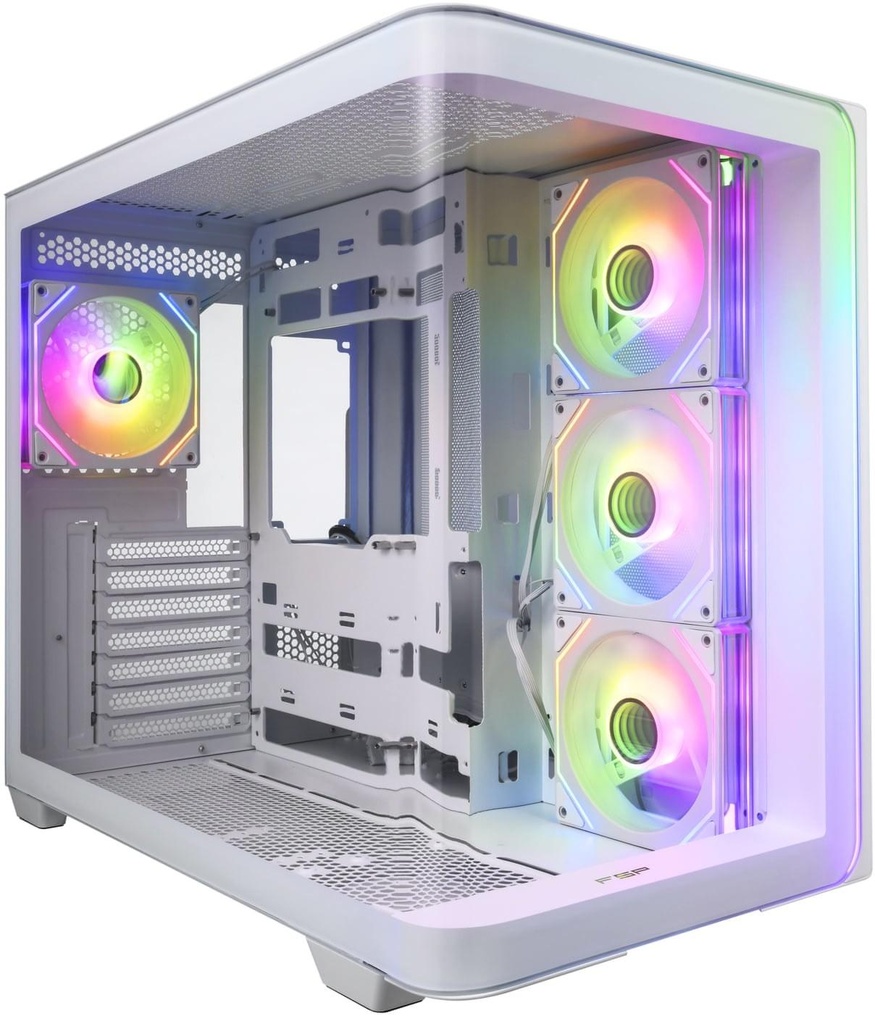 [M580-WA] FSP M580 ATX Mid Tower Gaming Chassis - White 
