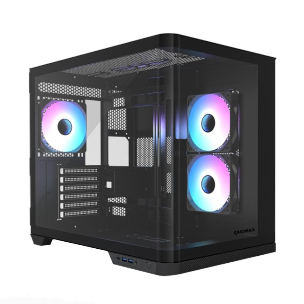 [I630] Raidmax I630 ATX | Micro-ATX | ITX ARGB Mid-Tower Dual Chamber Curved Glass Gaming Chassis - Black