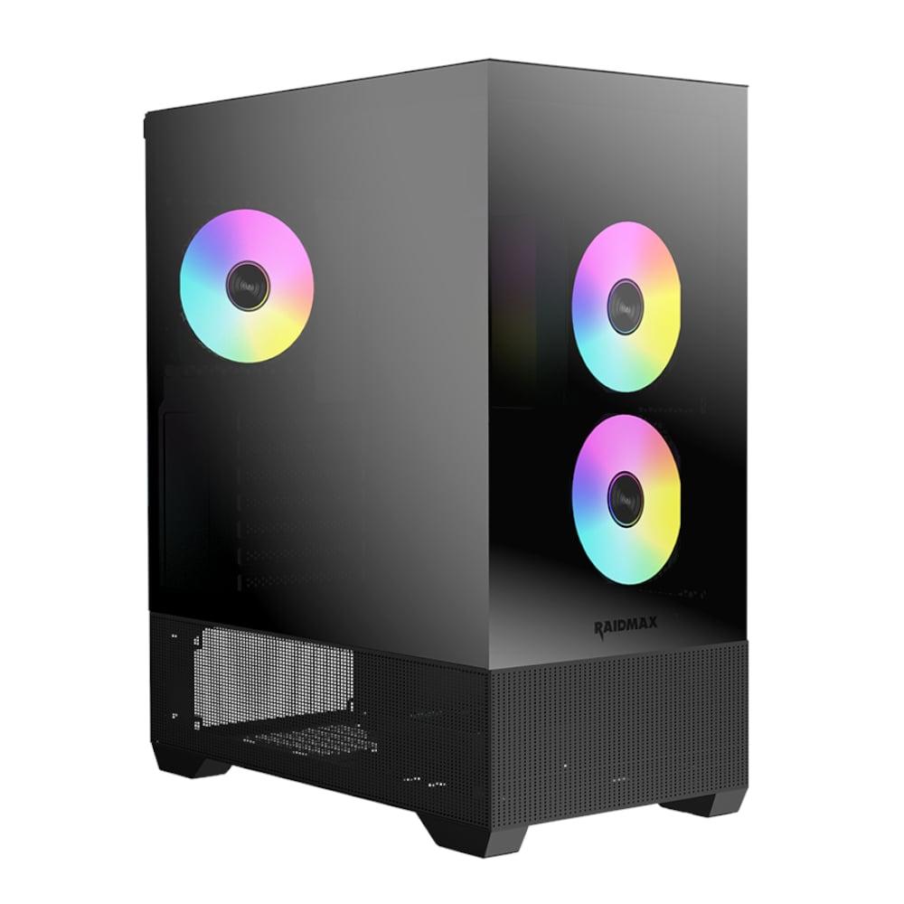 [I801ACBF] Raidmax I801 AIR CHROME E-ATX |ATX | Micro-ATX | Mini-ITX ARGB Mid-Tower Gaming Chassis - Black