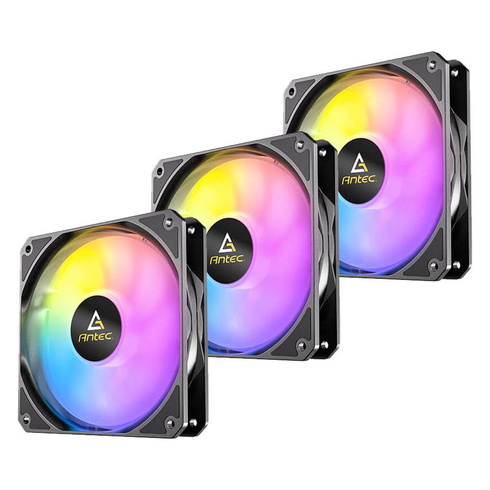 Antec P12 PWM 120mm ARGB Case Fan 3 Pack Black - includes splitter cable