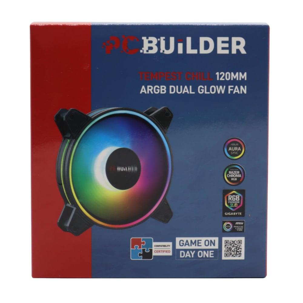[PCB-CF-TEMP-D120] PCBuilder Tempest Chill 120MM ARGB Dual Glow Fan 
