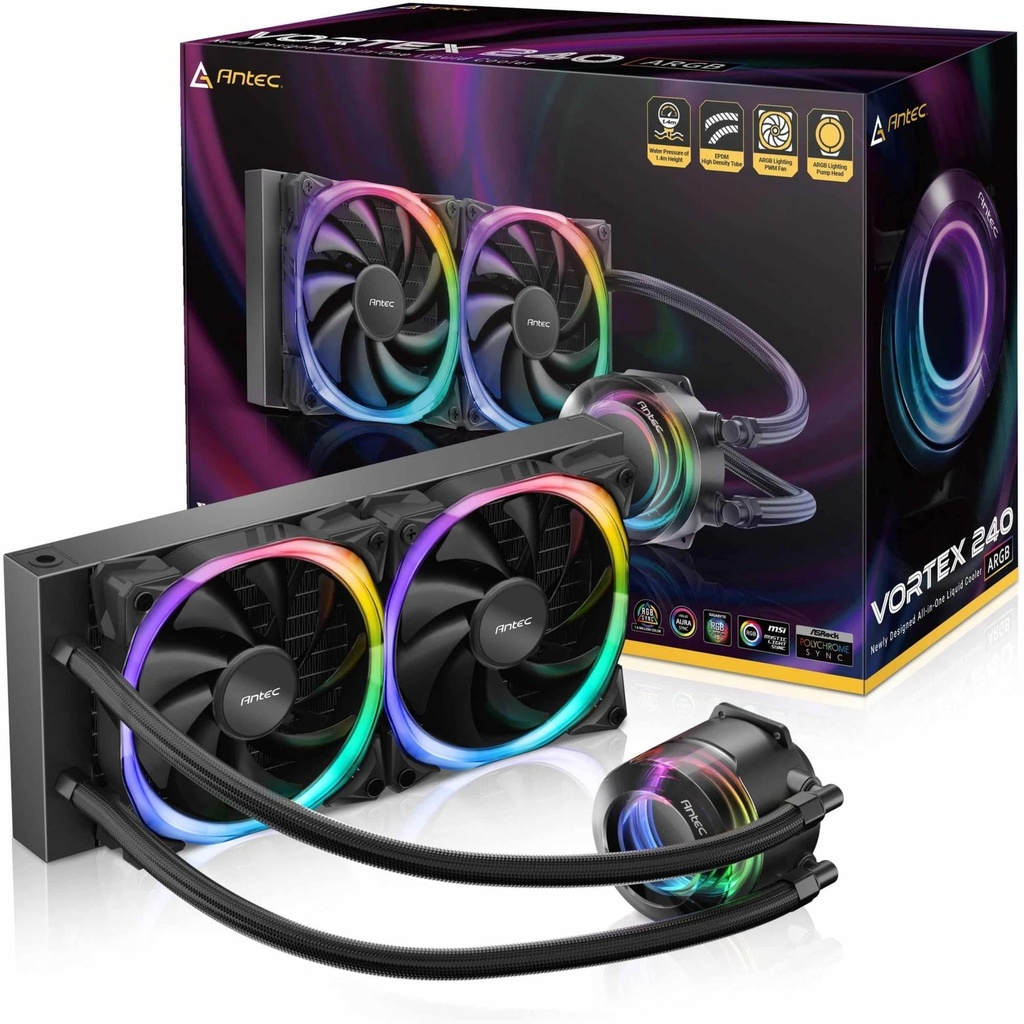 [VORTEX_240_ARGB] Antec Vortex 240 ARGB CPU Liquid Cooler Black