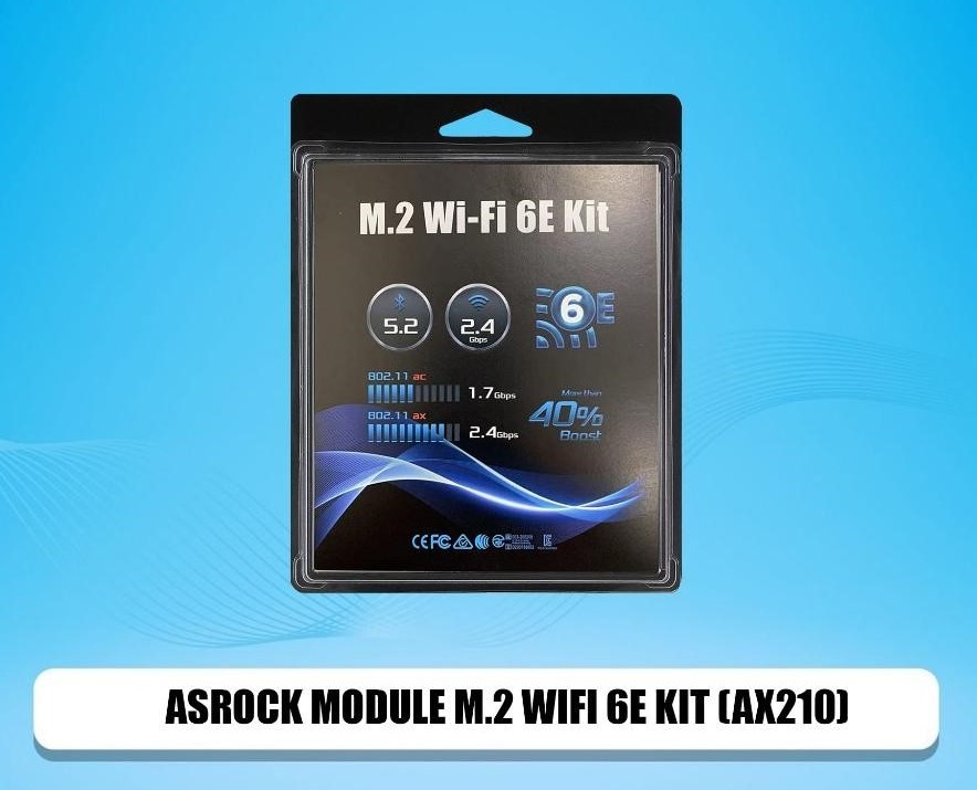 [90-BXG3R0-A0XCR2W] ASRock DESKMINI Wi-Fi 6E M.2 Module Kit (AX210)
