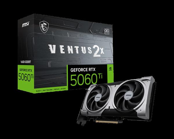 [RTX5060TIVENTUS2XOCPLUS16] MSI Nvidia GeForce RTX 5060TI VENTUS 2X OC PLUS 16GB Graphics Card