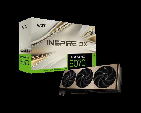 [RTX5070INSPIRE3XOC12GB] MSI Nvidia GeForce RTX 5070 Inspire 3X OC 12GB GDDR7 Graphics Cards