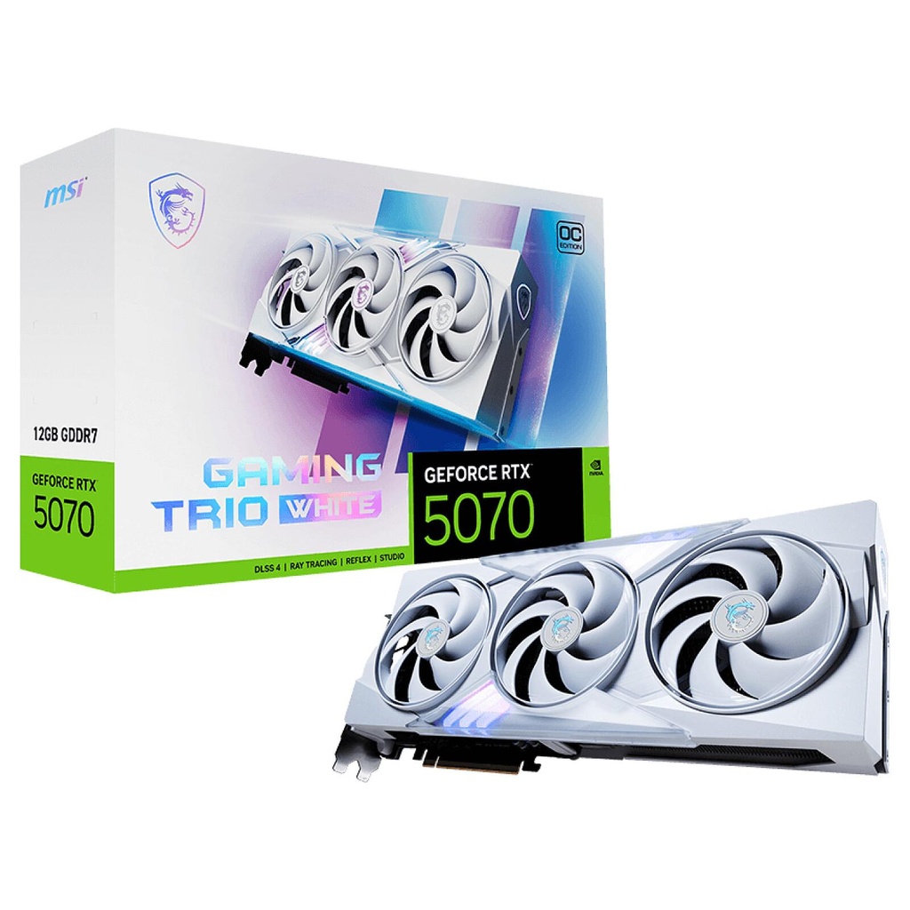 [RTX5070GAMINGTRIOOCW12GB] MSI Nvidia GeForce RTX 5070 Gaming Trio OC 12GB GDDR7 Graphics Cards White
