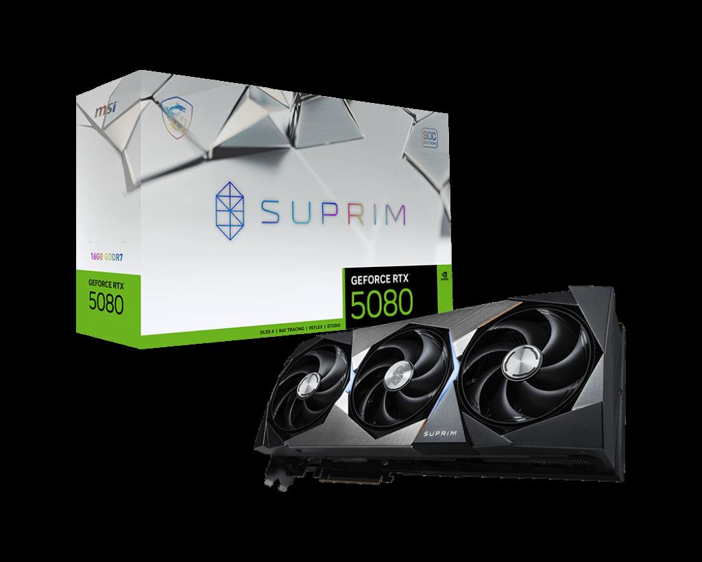 [RTX5080SUPRIMSOC16GB] MSI Nvidia GeForce RTX 5080 SUPRIM SOC 16GB GDDR7 Graphics Card 