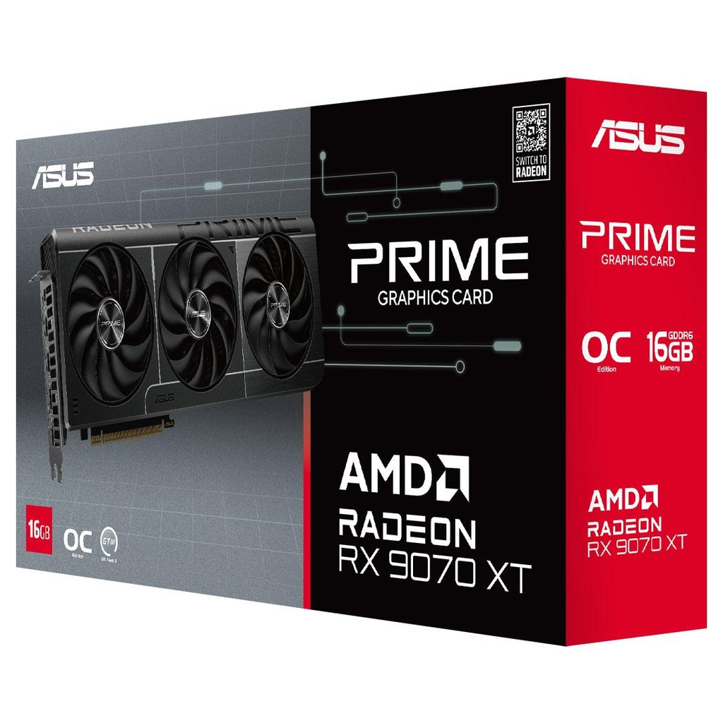 [PRIME-RX9070XT-O16G] ASUS Radeon RX9070XT PRIME 16GB OC Graphics Card