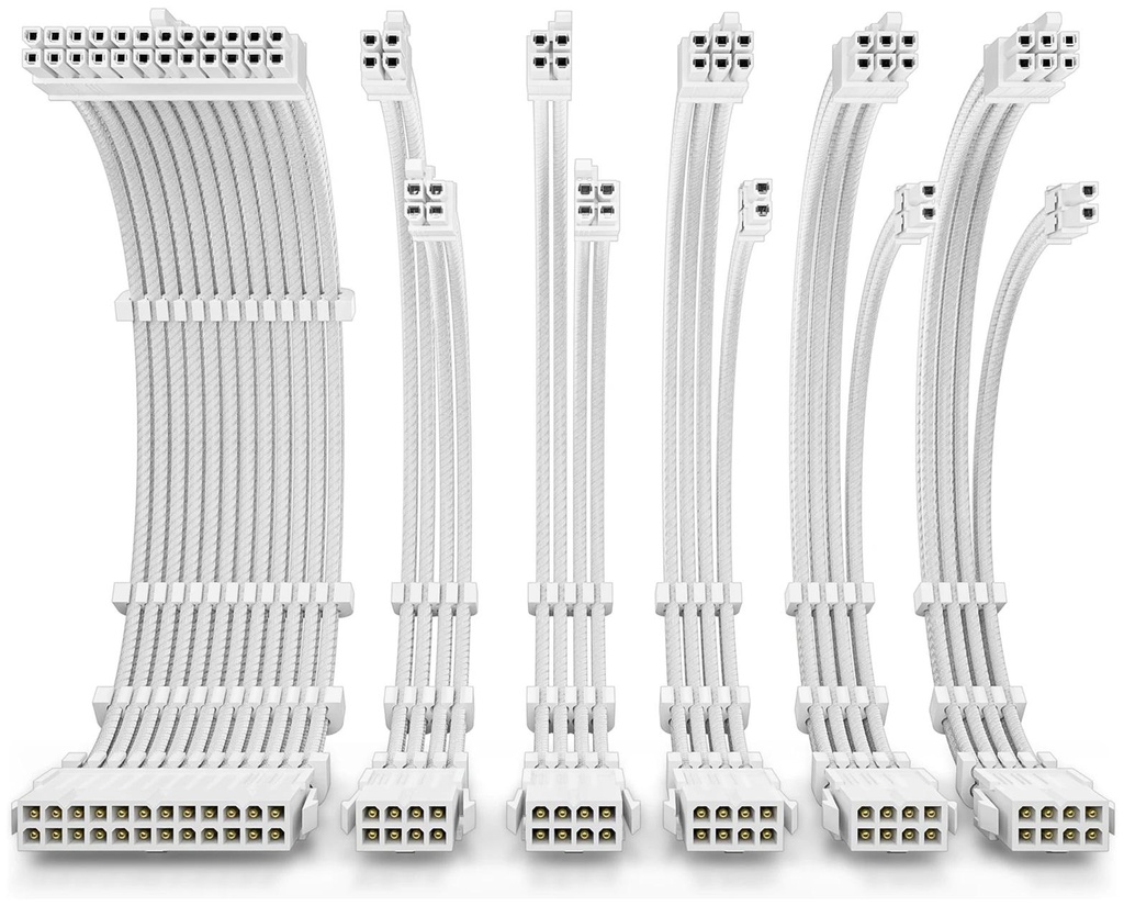 [AT-ECAB-BK300-C1P4-W] Antec Power Extension Cable 6pack White 300mm