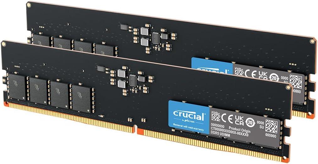[CT2K64G56C46U5] Crucial 128GB Kit (2x64GB) 5600Mhz DDR5 Desktop Memory