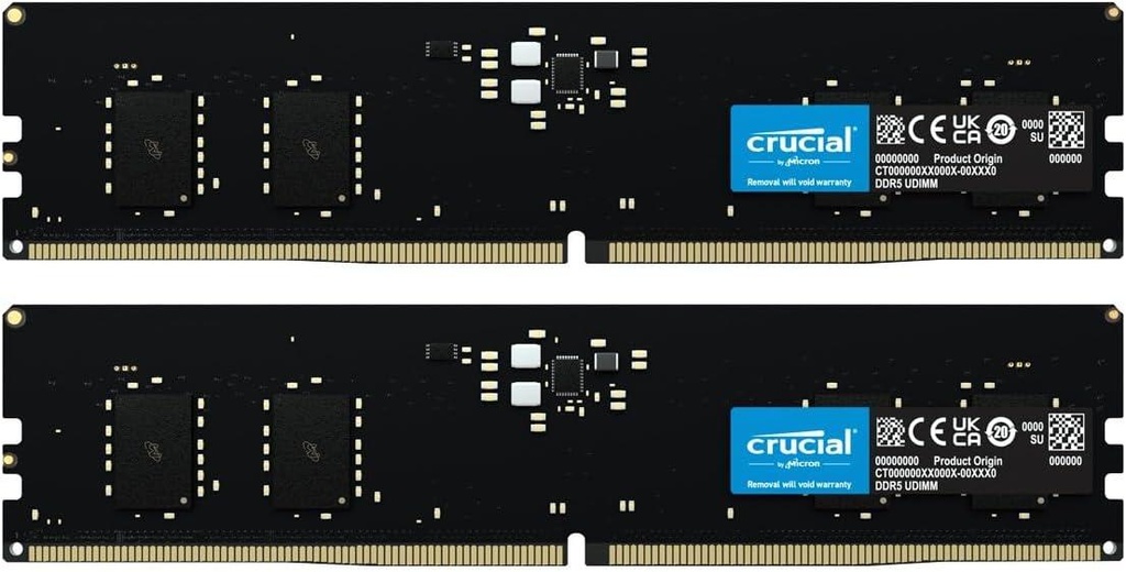 [CT2K8G56C46U5] Crucial 16GB Kit (2x8GB) 5600Mhz DDR5 Desktop Memory