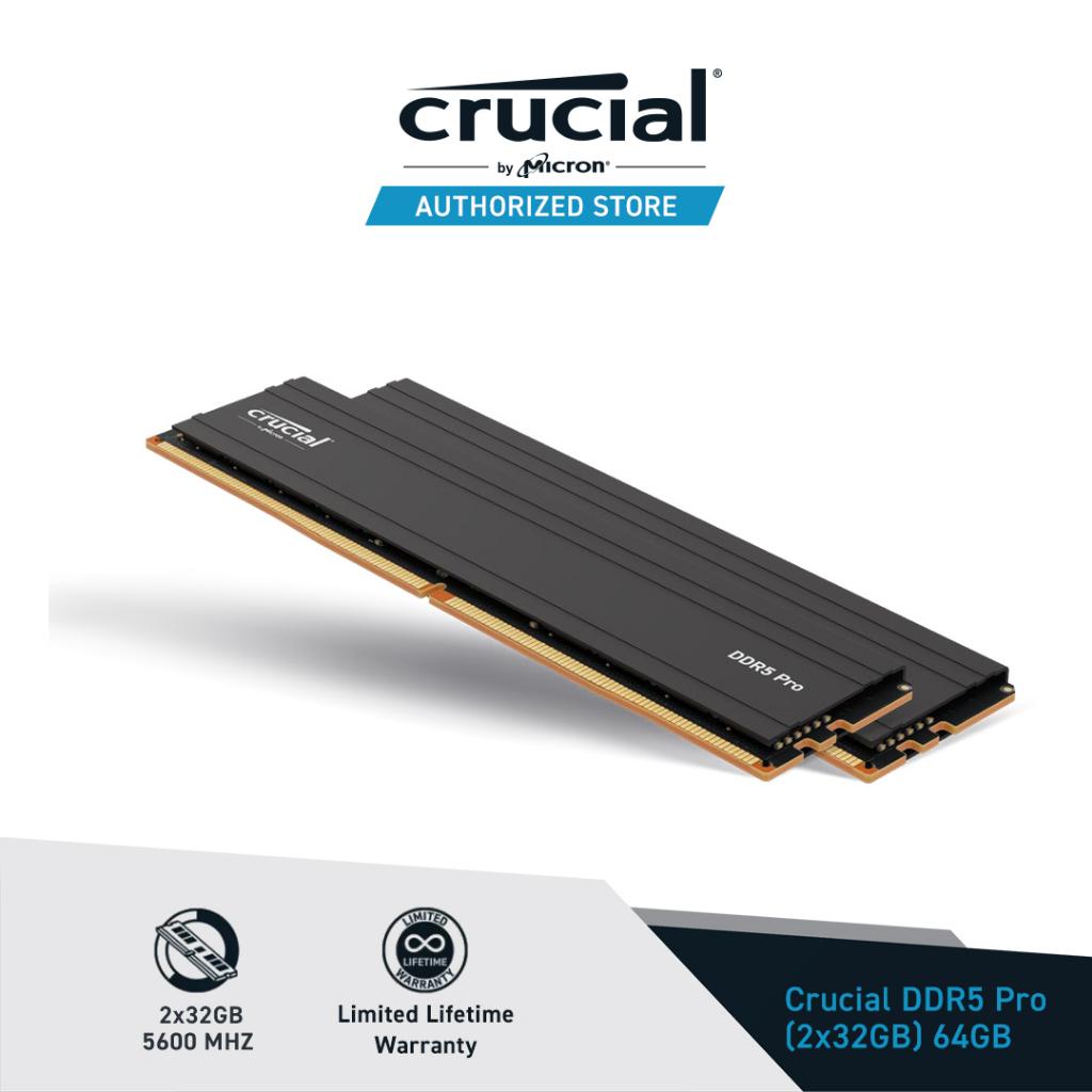 [CT2K32G56C46U5] Crucial 64GB Kit (2x32GB) 5600Mhz DDR5 Desktop Memory