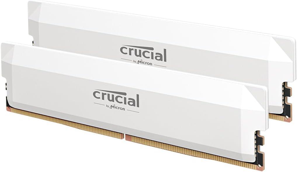 [CP2K32G64C40U5W] Crucial Pro Overclocking 64GB Kit (2x32GB) 6400Mhz DDR5 Desktop Memory White