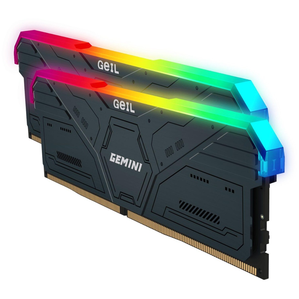 [GAMSG532GB6000C38BDC] Geil Gemini RGB 32GB KIT(2X16GB) 6000MHz DDR5 Desktop Gaming Memory - Grey